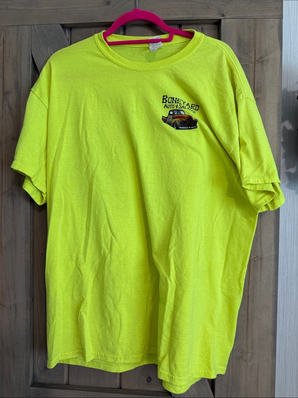 Gildan Neon Yellow Short Sleeve Tee with Chest Auto Logo